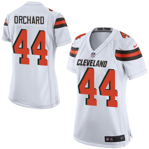 Women's Limited Nate Orchard Nike Jersey White Road - #44 NFL Cleveland Browns